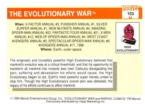 Marvel Universe Trading Cards - Series I (1990) - Page 206