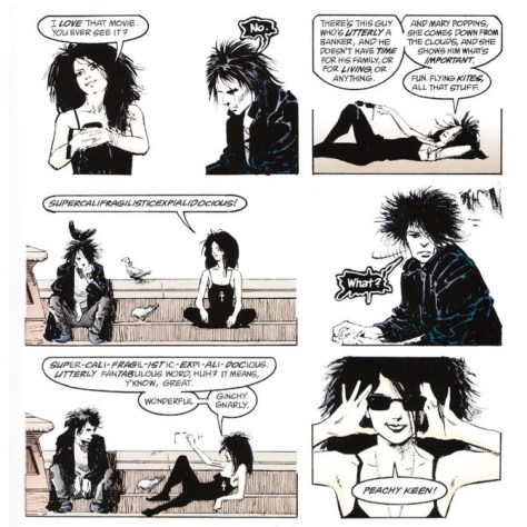 I love how the contrast of Death's perkiness with Dream's sadsackness makes Dream's word bubbles seem to drip with that much more ennui. I also love that I am not the only one who loves the word 'fantabulous.'