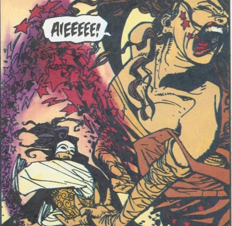 Why is she bleeding Rainbow Brite's blood?