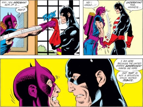 This scene does not appear in “The Last Avengers Story” which is a shame. Any time a carnie punches a man dressed in a flag while still believing he has the moral high ground is cause to celebrate.